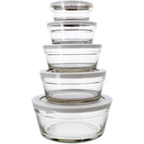 Set de 5 bols - MENASTYL - 5039038 - 150 ml, 230 ml, 400 ml, 610 ml et 940 ml - Couvercles en plastique durable