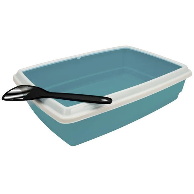 AIME Bac a litiere avec rebord 54 x 40 x 14 cm  + Pelle - Pour chat