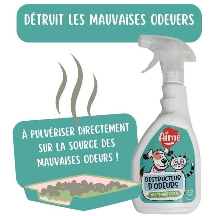 Spray anti-odeurs animaux - AIMÉ - SDESTRUCT'ODEUR pour Chat ou Rongeur - 500 ml - Parfum Muguet