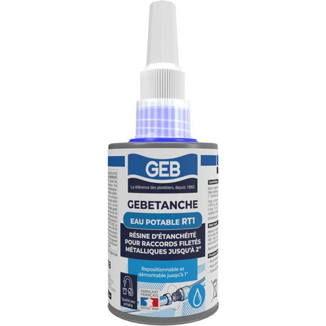 Résine d'étanchéité Gebetanche RT1 - GEB - Compatible eau potable - 75 ml