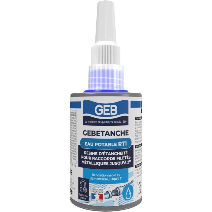 Résine d'étanchéité Gebetanche RT1 - GEB - Compatible eau potable - 75 ml