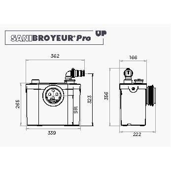 Broyeur SANIBROYEUR PRO UP silencieux pour WC et lave-mains - SFA - ST3UPSTD