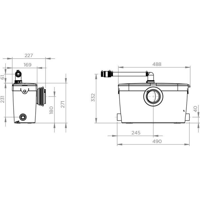 Pompe de relevage eaux usÈes avec 4 entrÈes SFA Saniaccess 3
