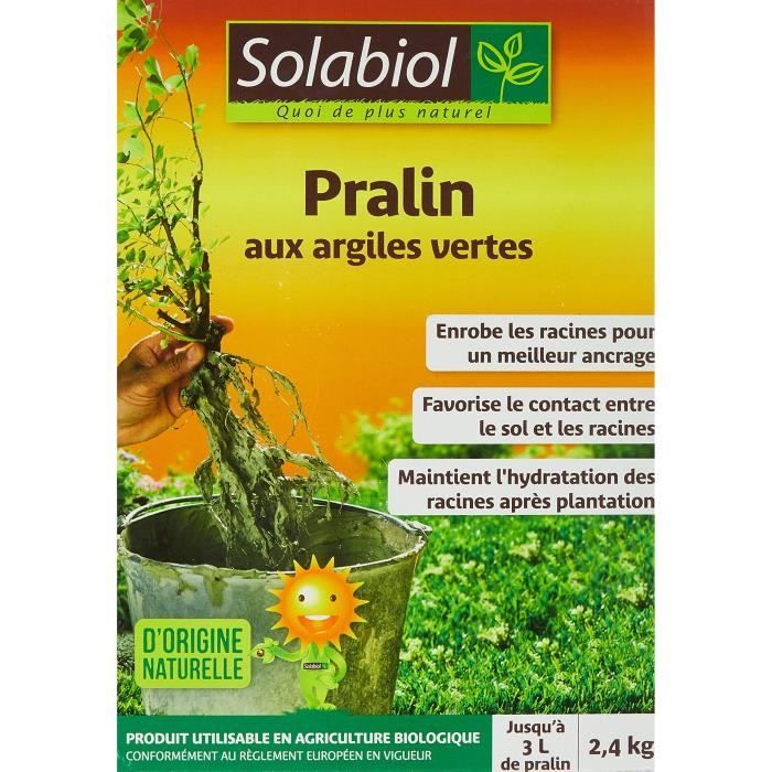 Pralin aux argiles vertes - SOLABIOL - 2,4kg - Jusqu'a 3L de pralin - Enrobe les racines pour un meilleur ancrage