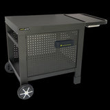 COOK'IN GARDEN Desserte REVA 110 PREMIUM - Acier - Surface de travail: L.108 x l.55 cm - 1 tablette, 1 jupe, 1 crédence - Noir