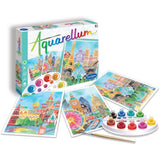 Peinture aquerelle - SENTOSPHERE - Aquarellum - Capitales - 9 couleurs - 3 tableaux - Sertissage sur papier Vélin - Des 7 ans