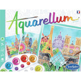 Peinture aquerelle - SENTOSPHERE - Aquarellum - Capitales - 9 couleurs - 3 tableaux - Sertissage sur papier Vélin - Des 7 ans