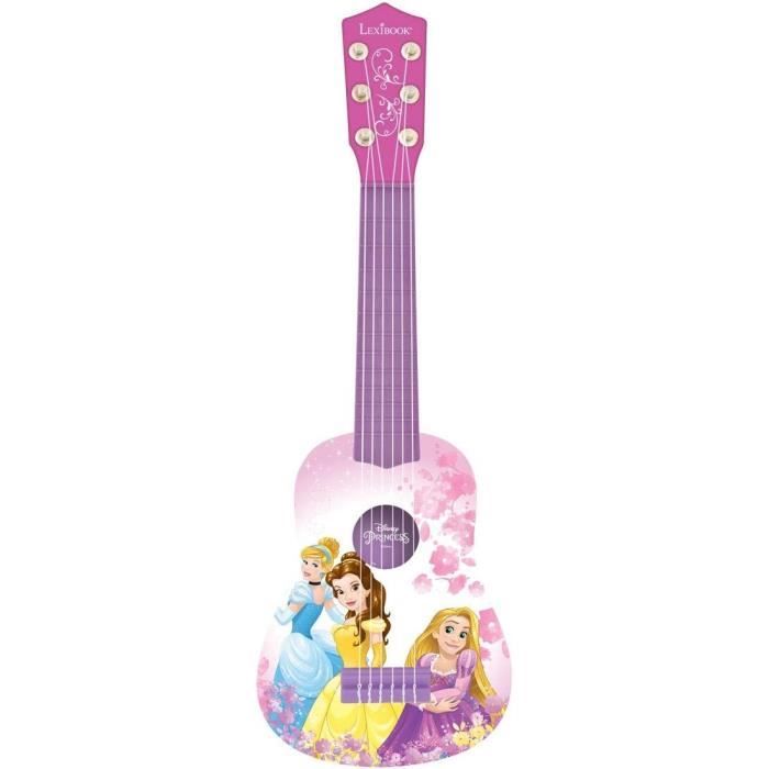 Lexibook, Disney Princesse, Ma premiere Guitare pour Enfant, 6 Cordes en Nylon, 53 cm, Guide Inclus, Des 3 ans