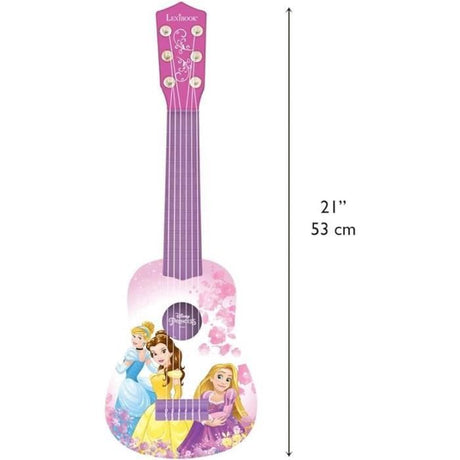 Lexibook, Disney Princesse, Ma premiere Guitare pour Enfant, 6 Cordes en Nylon, 53 cm, Guide Inclus, Des 3 ans