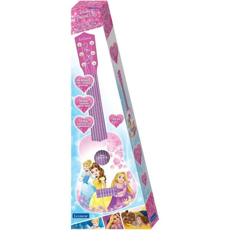 Lexibook, Disney Princesse, Ma premiere Guitare pour Enfant, 6 Cordes en Nylon, 53 cm, Guide Inclus, Des 3 ans