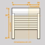 Volet roulant H120 cm x L100 cm en aluminium recoupable en largeur et hauteur - Manoeuvre Èlectrique filaire - Coloris Blanc -