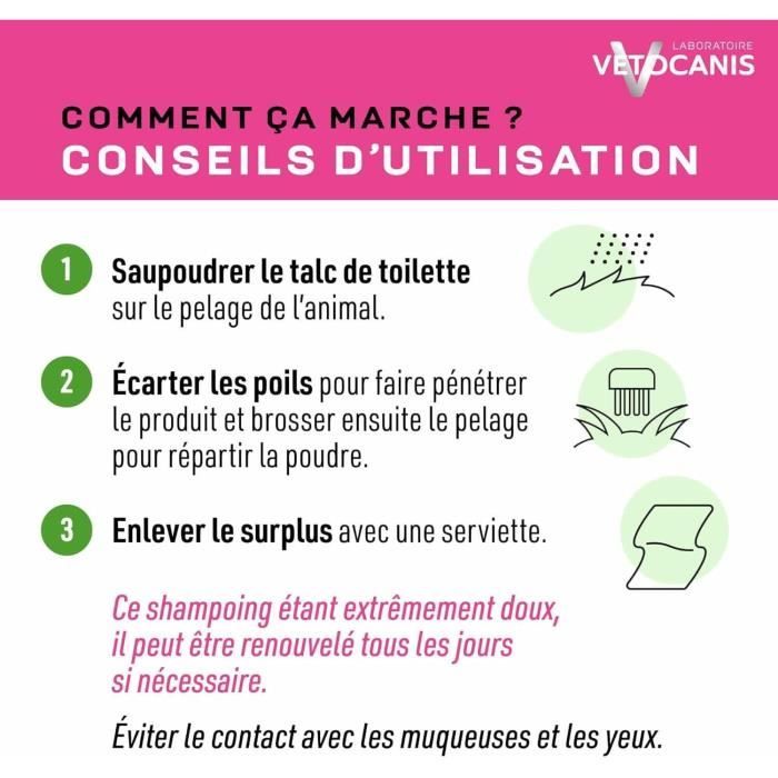 Shampoing sec - VETOCANIS - 150gr pour Chat
