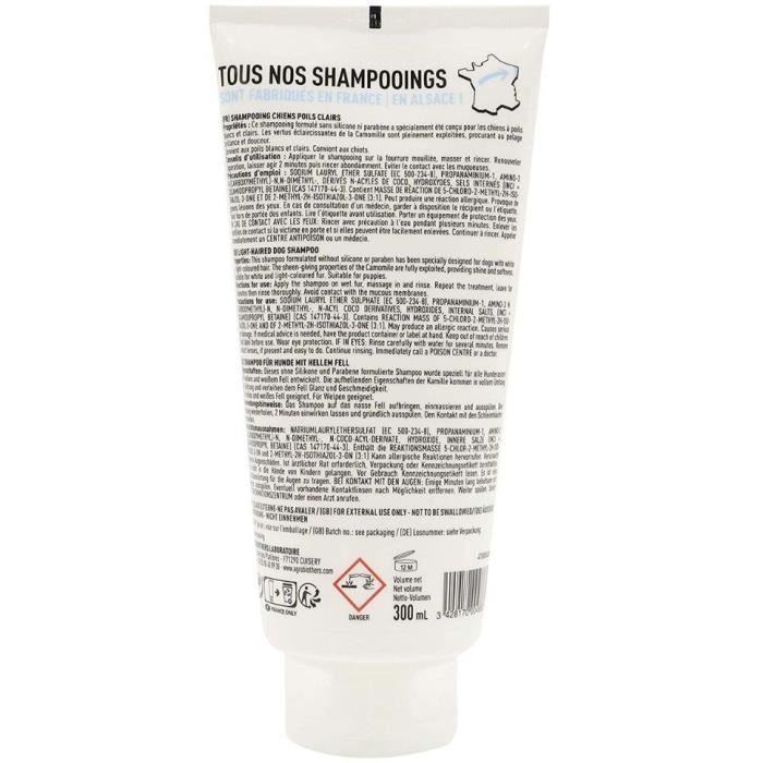 Shampoing - VETOCANIS - BIO000488 - Chien poils clairs - 300 ml - …claircissant