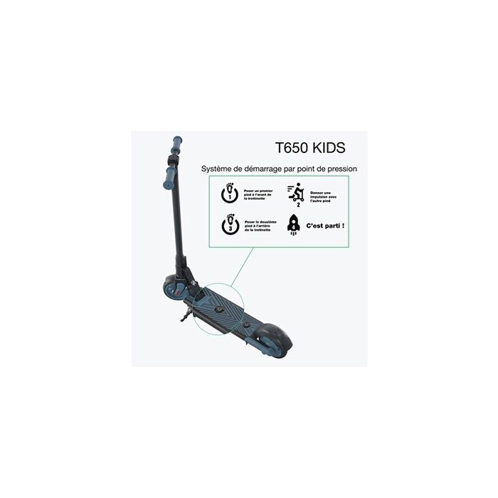 Trottinette électrique - WISPEED - T650 - 180 W max - 6'' - Bleu