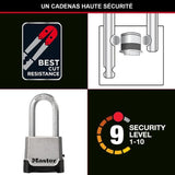 Cadenas Haute SÈcuritÈ - MASTER LOCK - M176EURDLH - Zinc - Anse XL - ExtÈrieur