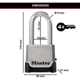 Cadenas Haute Sécurité - MASTER LOCK - M176EURDLH - Zinc - Anse XL - Extérieur