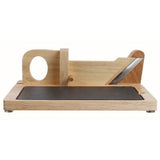 Guillotine a saucisson - LIVOO - MEC127 - En hévéa et plateau en ardoise - Lame acier inoxydable - Sécurité