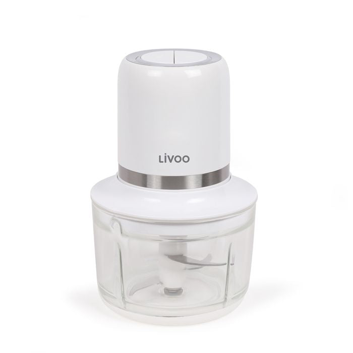 Hachoir électrique sans fil - LIVOO - 200 W - 2 vitesses - 1,2 L - 4 lames en acier - Blanc