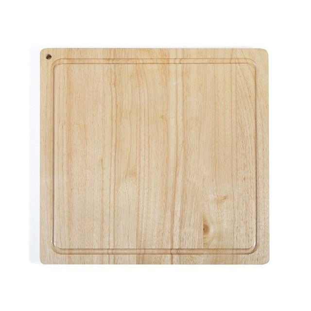 Planche a découper - LIVOO - MES141 - Bois d'hévéa - Taille XXL - 46 x 46 cm - Rigole intégrée