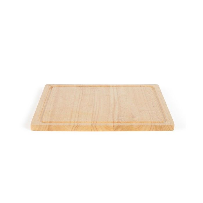Planche a découper - LIVOO - MES141 - Bois d'hévéa - Taille XXL - 46 x 46 cm - Rigole intégrée