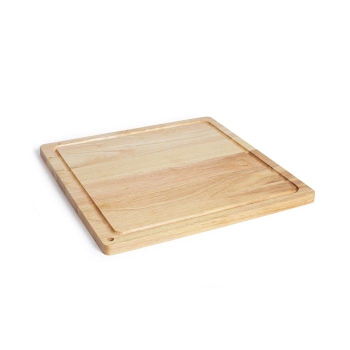 Planche a découper - LIVOO - MES141 - Bois d'hévéa - Taille XXL - 46 x 46 cm - Rigole intégrée