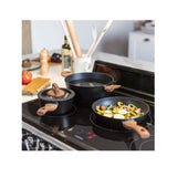 Batterie de cuisine - Induction - LIVOO - MEP147 - Aluminium antiadhésif - 5 pieces - 1 casserole Ř16 - 1 poele Ř24 - 1 faitout Ř24