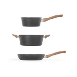 Batterie de cuisine - Induction - LIVOO - MEP147 - Aluminium antiadhésif - 5 pieces - 1 casserole Ř16 - 1 poele Ř24 - 1 faitout Ř24