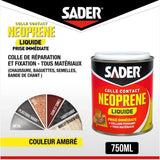 Colle contact néoprene liquide extra forte - SADER - Tous matériaux - Prise immédiate - Boîte 750 ml