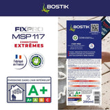 Mastic colle - BOSTIK - Fixpro MSP 117 - Conditions extremes - Intérieur/extérieur - Blanc - Cartouche 290 ml