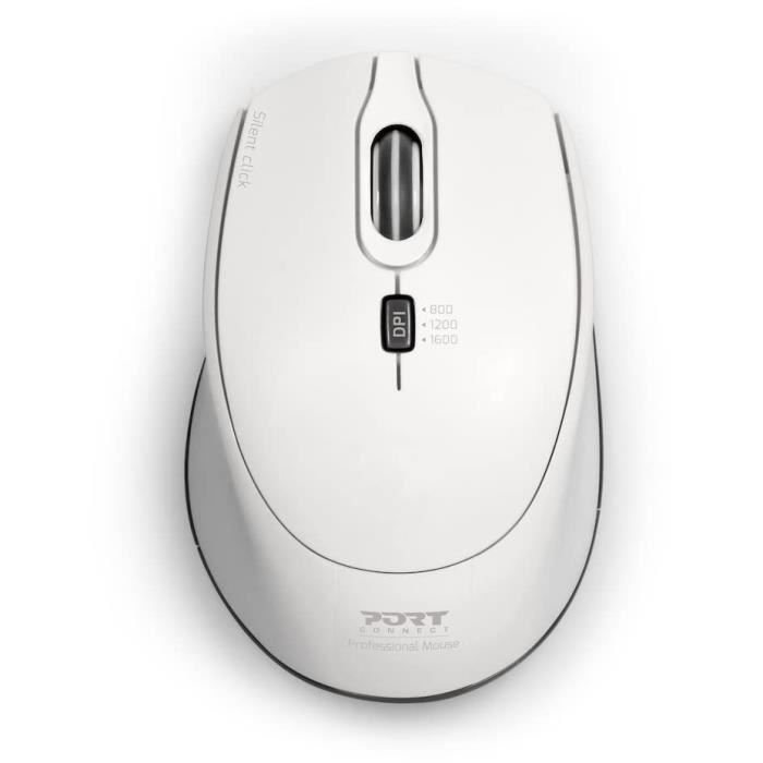 Souris optique sans fil - PORT DESIGNS - PORT Connect SILENT - 2.4 GHz - USB / USB-C - Blanc