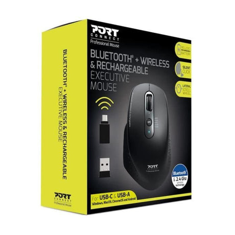 Souris sans fil - PORT DESIGNS - Bluetooth Office Executive rechargeable - 7 boutons - 3200 dpi