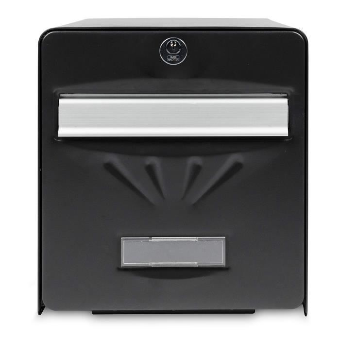 BURG WACHTER BoÓte aux lettres BalnÈaire en acier galvanisÈ - Porte arriere vitrÈe - Noir