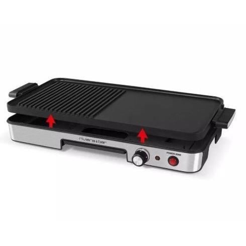 Plancha - RIVIERA & BAR - QPL365 - 1900 W Power zone - 4 a 6 personnes - 50,5 x 25,5 cm - Inox