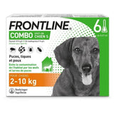 Frontline Combo chien - Anti-puces anti-tiques pour chien S - 2-10kg - 6 pipettes