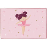 Tapis - FUN HOUSE - Danseuse Ballerine - 120 x 80 cm - Rose - Rectangulaire - Enfant