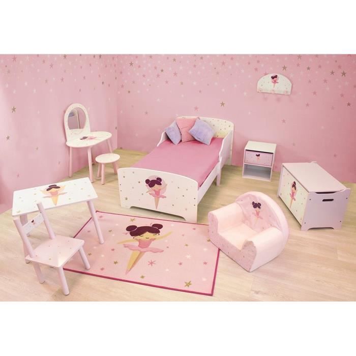 Coiffeuse avec tabouret - Danseuse Ballerine - FUN HOUSE - H.48 X L.60 X P.40 / H.27 X L.28 X P.28 cm