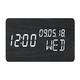 RÈveil 4 en 1 - EVOOM - WOOD - Noir - Horloge, Thermometre, Calendrier