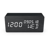 RÈveil 4 en 1 - EVOOM - WOOD - Noir - Horloge, Thermometre, Calendrier