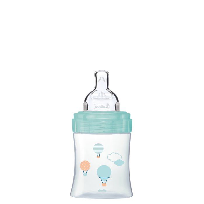 Biberon anti-colique - DODIE - Sensation+ - 150 ml - Tétine plate - 0-6 mois - Débit 1 - Vert