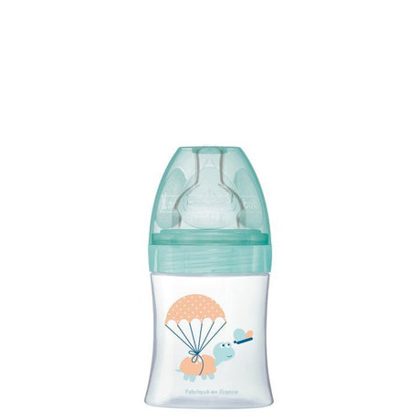 Biberon anti-colique - DODIE - Sensation+ - 150 ml - Tétine plate - 0-6 mois - Débit 1 - Vert