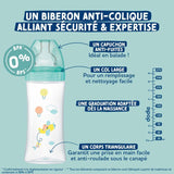 Biberon anti-colique - DODIE - Sensation+ - 150 ml - Tétine plate - 0-6 mois - Débit 1 - Vert