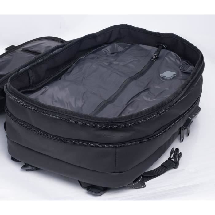 Sac de voyage a compression sous vide SWISS FLY - Pompe a batterie lithium externe - Multipoches - Imperméable - 40 L - Antivol