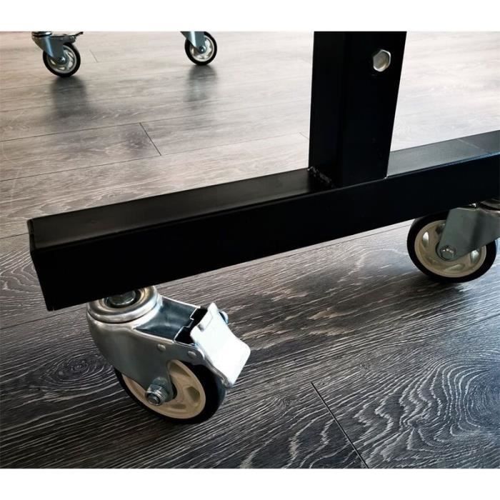 Tennis de table - Table de ping-pong - Pliable - Usage exterieur - 2 raquettes avec housse + 3 balles inclues - Bleu et noir