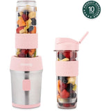Mini blender - H.KoeNIG - SMOO12 - 300 W - 570 mL - Rose pastel - 2 gourdes incluses - Sans BPA