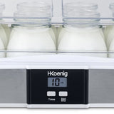Yaourtiere HKoeNIG - ELY120 - Capacité 12 pots de 160ml - Programmable jusqu'a 15h - 15W