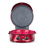 Appareil a tarte express HKoeNIG - TRT180 - Four a Pizza - Multicuiseur Multifonction - Température jusqu'a 210°C - Rouge - 1800W