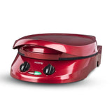 Appareil a tarte express HKoeNIG - TRT180 - Four a Pizza - Multicuiseur Multifonction - Température jusqu'a 210°C - Rouge - 1800W