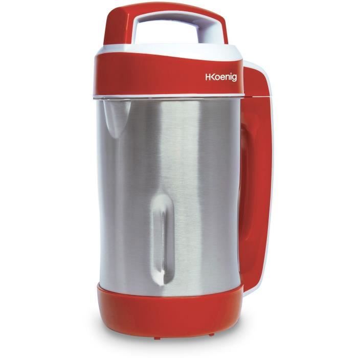 Blender chauffant - H.Koenig - MXC18 - 850 W - 1,1 L - Inox - 2 programmes de cuisson - rouge
