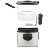 HKoeNIG DFX500 - Friteuse ÈlÈctrique - 3 L - 2200W - TempÈrature rÈglable - Corps en acier inoxydable - Panier amovible