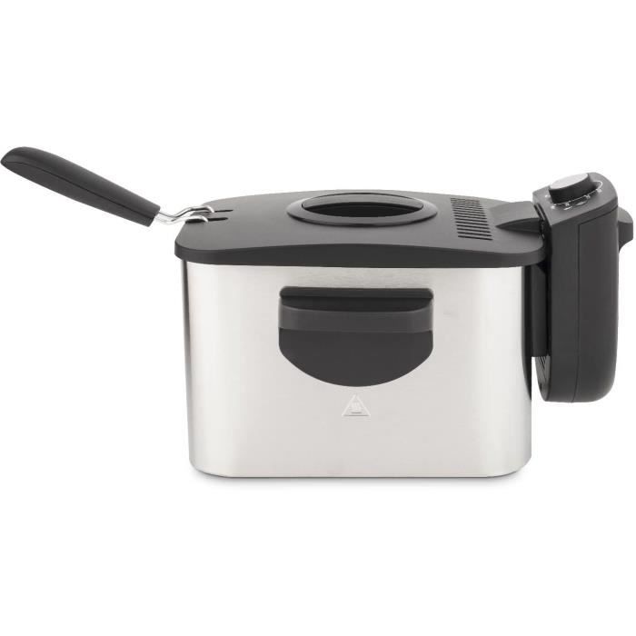 HKoeNIG DFX500 - Friteuse ÈlÈctrique - 3 L - 2200W - TempÈrature rÈglable - Corps en acier inoxydable - Panier amovible